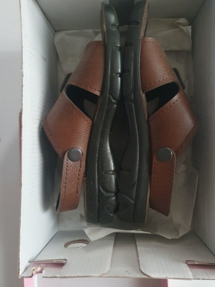 Kahverengi Deri Tokalı Erkek Terlik - Görsel 2