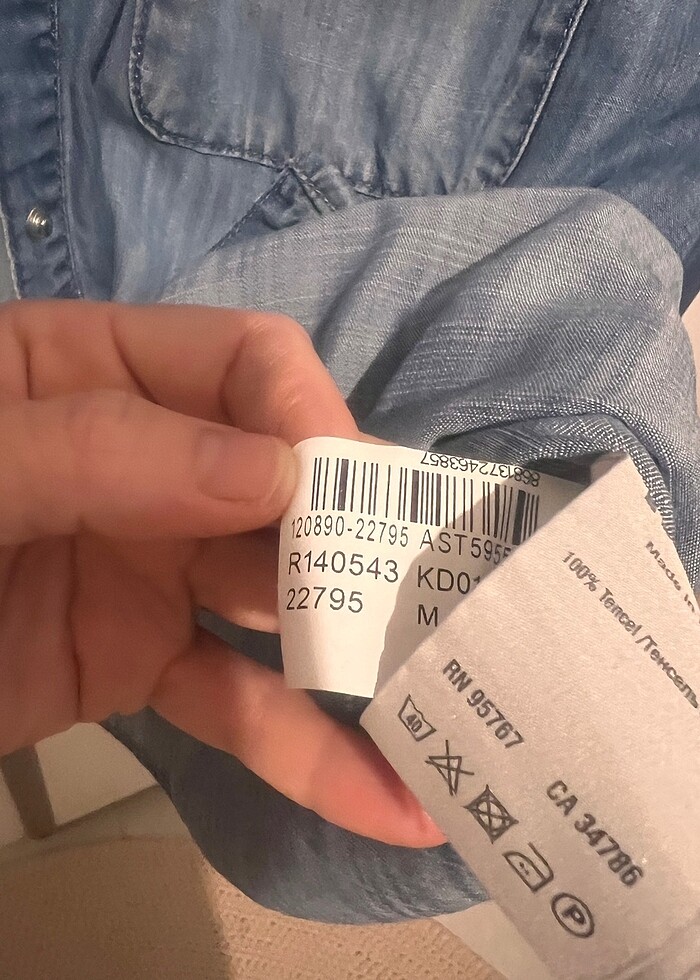 Mavi jeans gömlek - Görsel 4