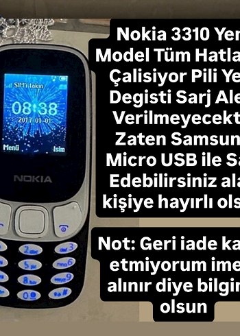 Nokia 3310 Yerli Model Gri Telefon