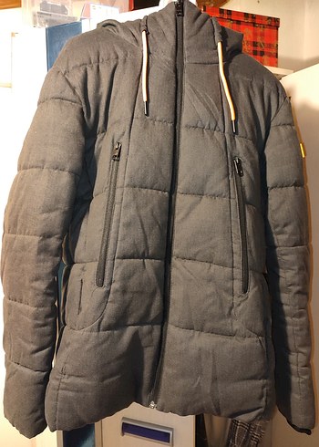 Gri Fermuarlı erkek Kışlık Mont Jack&Jones