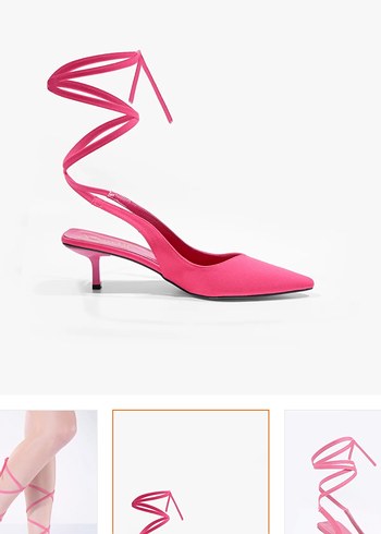 Fuşya Bağcıklı Stiletto