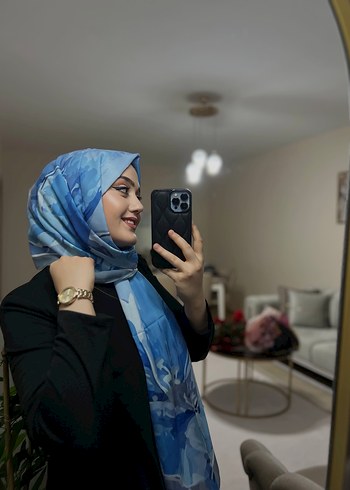 Çiçek desenli yeni moda şal - Görsel 2