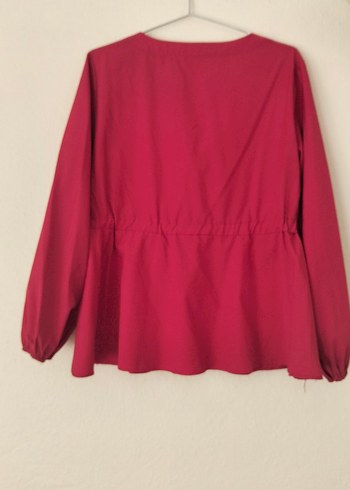 l Beden bordo Renk Bordo Düğmeli Hamile Bluzu