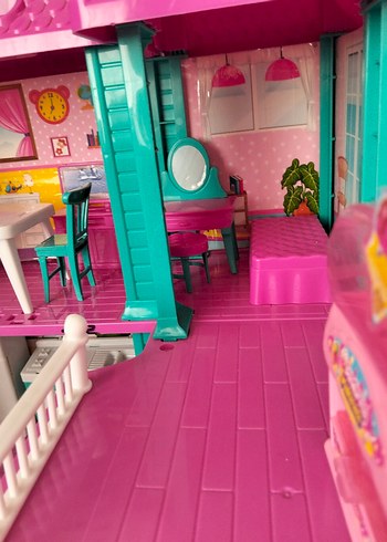 Pembe Plastik Oyuncak Ev Kaydıraklı - Görsel 5