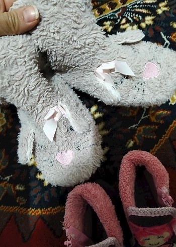 Kız Çocuk Mor Nakışlı Sıcak Terlik - Görsel 2