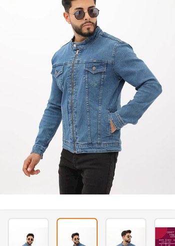 LC Waikiki Mavi Denim Erkek Ceket, Düğmeli, Uzun Kollu