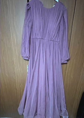 Pembe Drapeli Uzun Bohem Kadın Elbise - Görsel 3