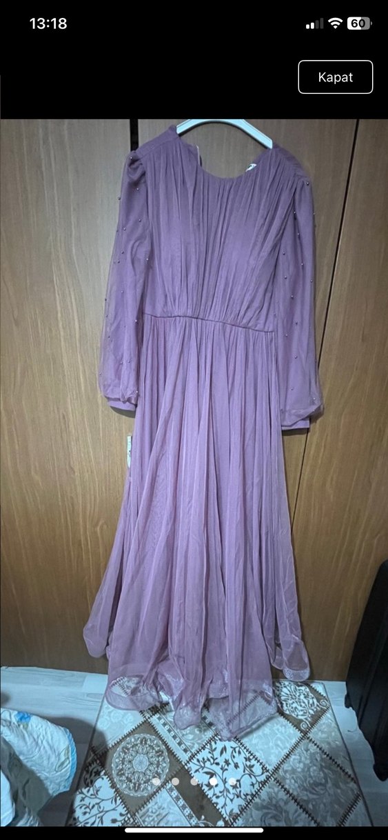 Pembe Drapeli Uzun Bohem Kadın Elbise - Görsel 4