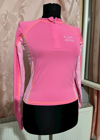 Fermuarlı Pembe Uzun Kollu Mini Atletik Üst - Görsel 2