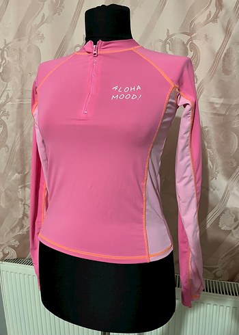 Fermuarlı Pembe Uzun Kollu Mini Atletik Üst - Görsel 3