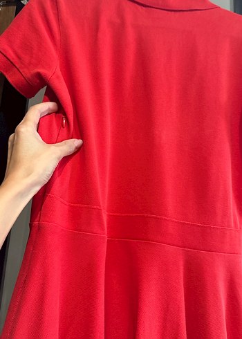 Lacoste Kırmızı Polo Yaka Midi Kadın Elbise - Görsel 7