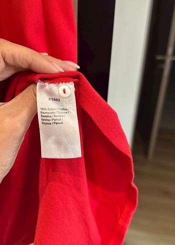 Lacoste Kırmızı Polo Yaka Midi Kadın Elbise - Görsel 5