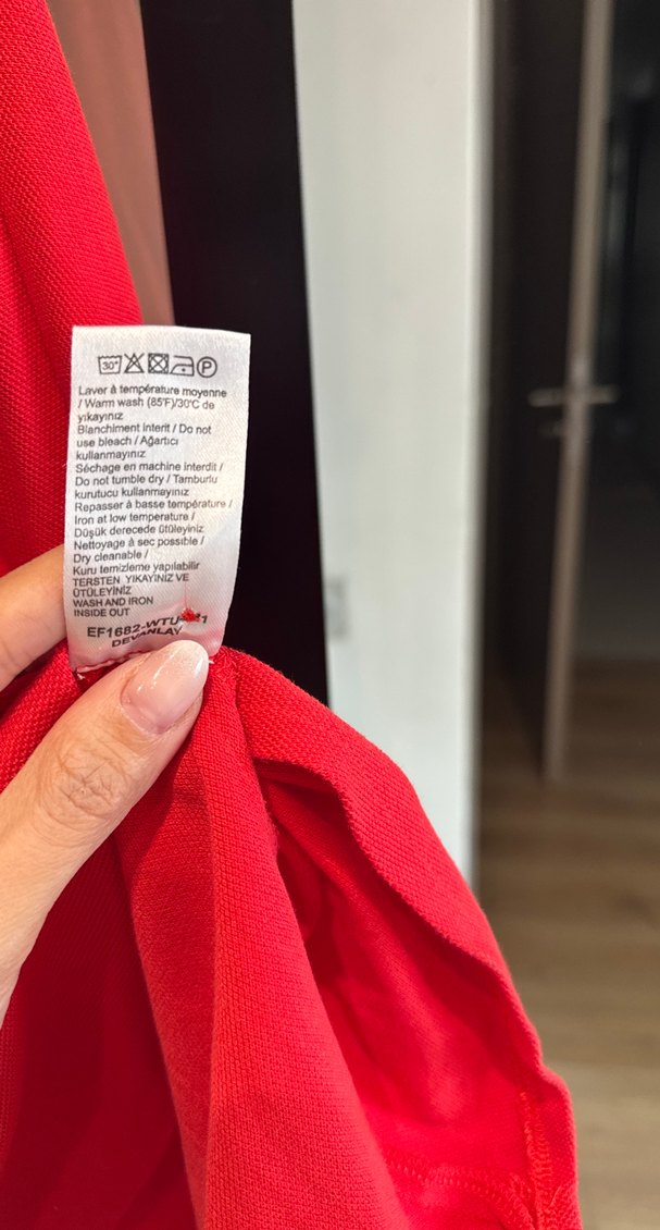 Lacoste Kırmızı Polo Yaka Midi Kadın Elbise - Görsel 4