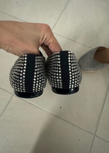 Parlak Taşlı Siyah  Kadın Babet - Görsel 2