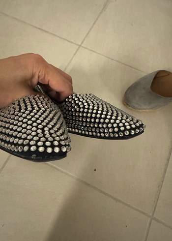 Parlak Taşlı Siyah  Kadın Babet - Görsel 4