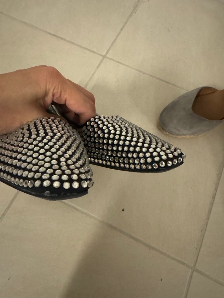 Parlak Taşlı Siyah  Kadın Babet - Görsel 4