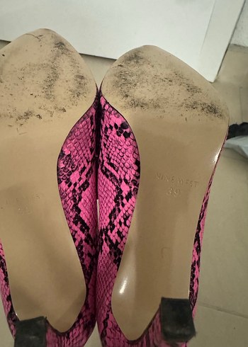 Pembe Yılan Desenli Stiletto Topuklu Ayakkabı - Görsel 4