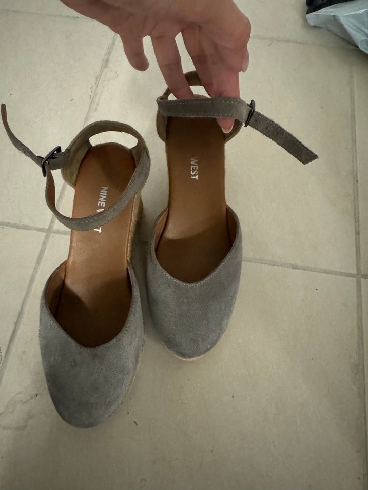 Gri Süet Dolgu Topuklu Kadın Ayakkabı - Görsel 5