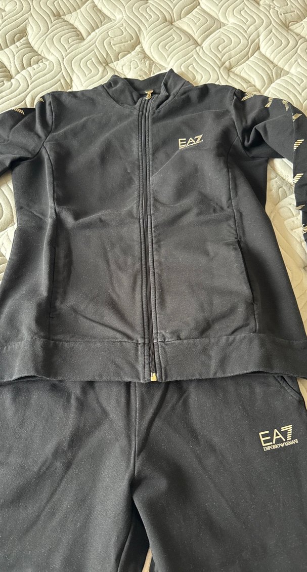 Emporio Armani Siyah Fermuarlı Kadın Eşofman Takımı - Görsel 2