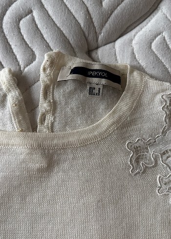 İpekyol krem rengi transparan ince yün kazak - Görsel 2