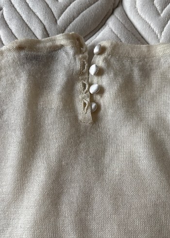 İpekyol krem rengi transparan ince yün kazak - Görsel 4