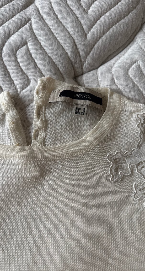 İpekyol krem rengi transparan ince yün kazak - Görsel 2