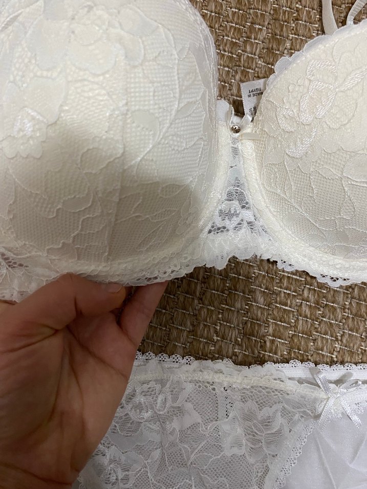 Beyaz Dantelli Bohem Minimalist Sütyen ve Külot - Görsel 4