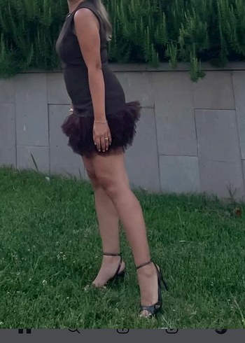 Zara Kahverengi altı tül kısa elbise