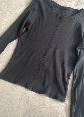 Gri Uzun Kollu Hamile Tişörtü - Görsel 3