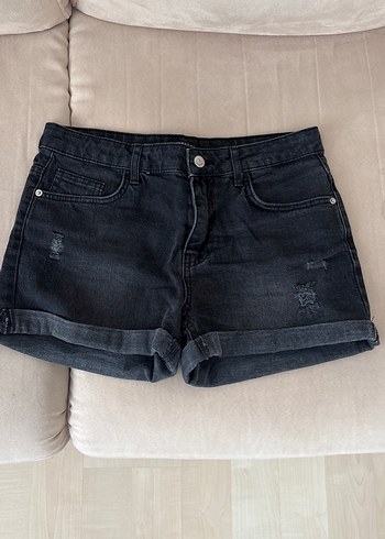 Siyah Kadın Mini Denim Şort