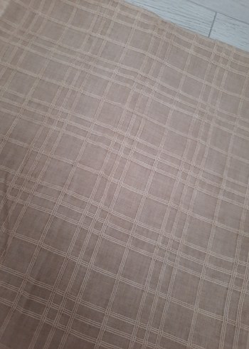 Bej Pliseli Keten Kadın Şal - Görsel 3