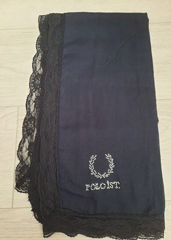 Dantel Detaylı Siyah Pamuklu Kadın Fular - Görsel 3