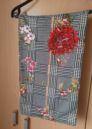 Uzun Kollu, Desenli, Düğmeli Gri Bohem Tunik - Görsel 6