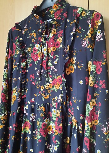 Çiçek Desenli Uzun Bohem Elbise - Görsel 2