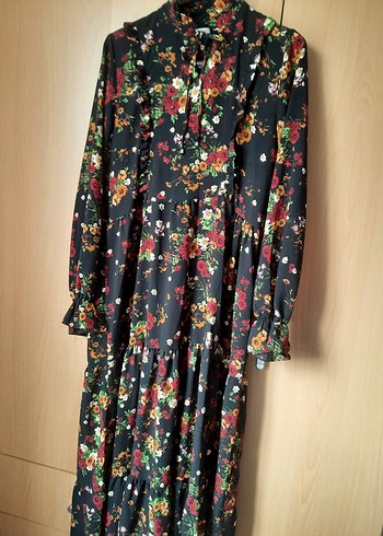 Çiçek Desenli Uzun Bohem Elbise - Görsel 3