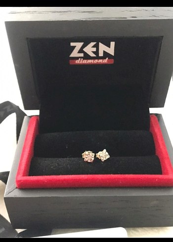 4 Karat Tektaş Pırlanta Küpe - Görsel 2