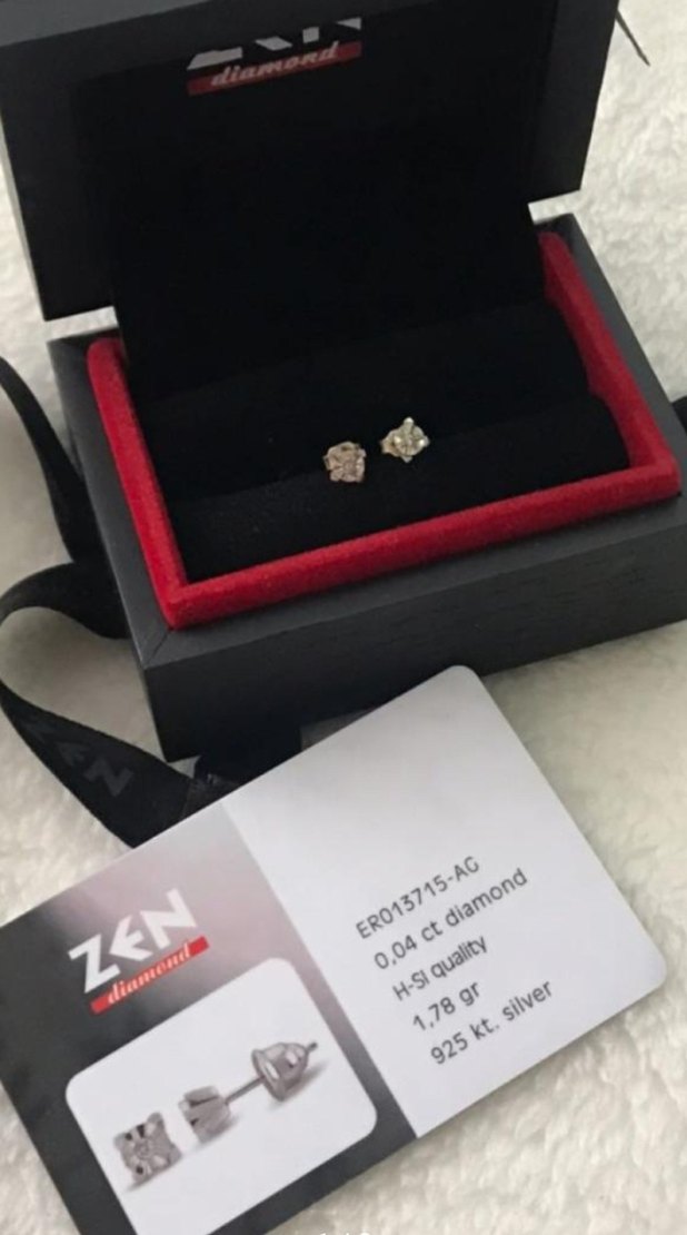 4 Karat Tektaş Pırlanta Küpe - Görsel 3