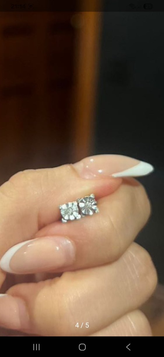 4 Karat Tektaş Pırlanta Küpe - Görsel 4