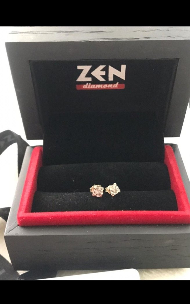 4 Karat Tektaş Pırlanta Küpe - Görsel 2