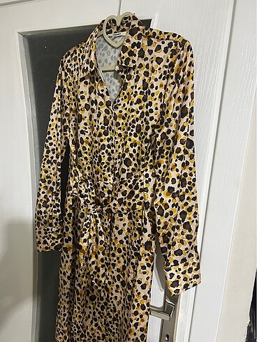 s Beden camel Renk Leopar elbise