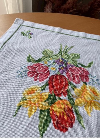 Çiçek Desenli El İşlemesi  Vintage Runner - Görsel 6