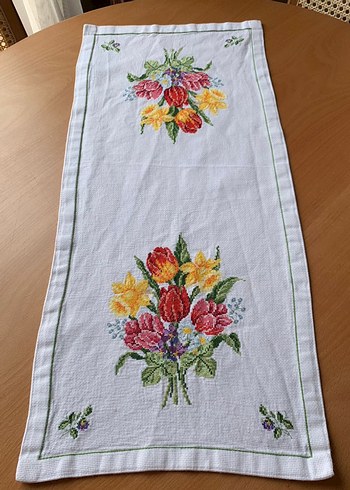 Çiçek Desenli El İşlemesi  Vintage Runner - Görsel 3