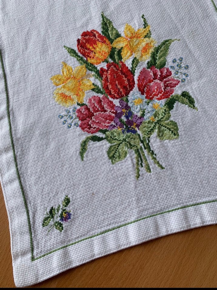 Çiçek Desenli El İşlemesi  Vintage Runner - Görsel 2