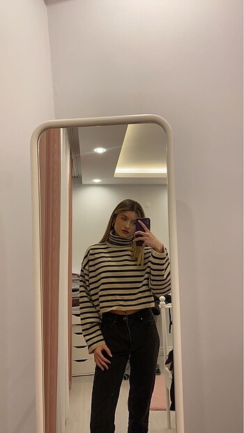 bershka cizgili kazak