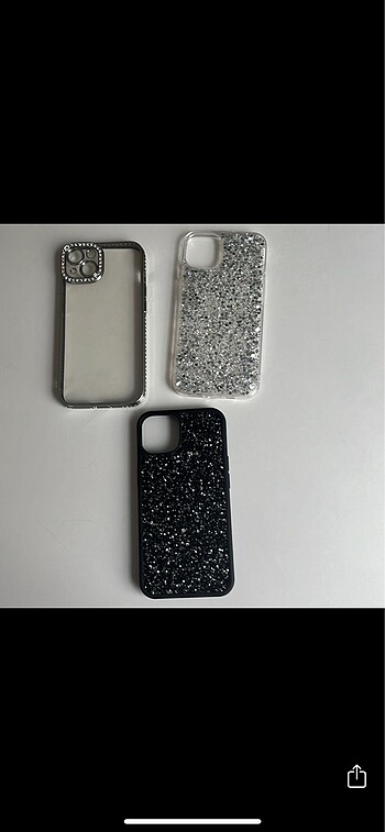 İPhone 13 Telefon Kılıfı kenarları taşlı şeffaf - Görsel 3