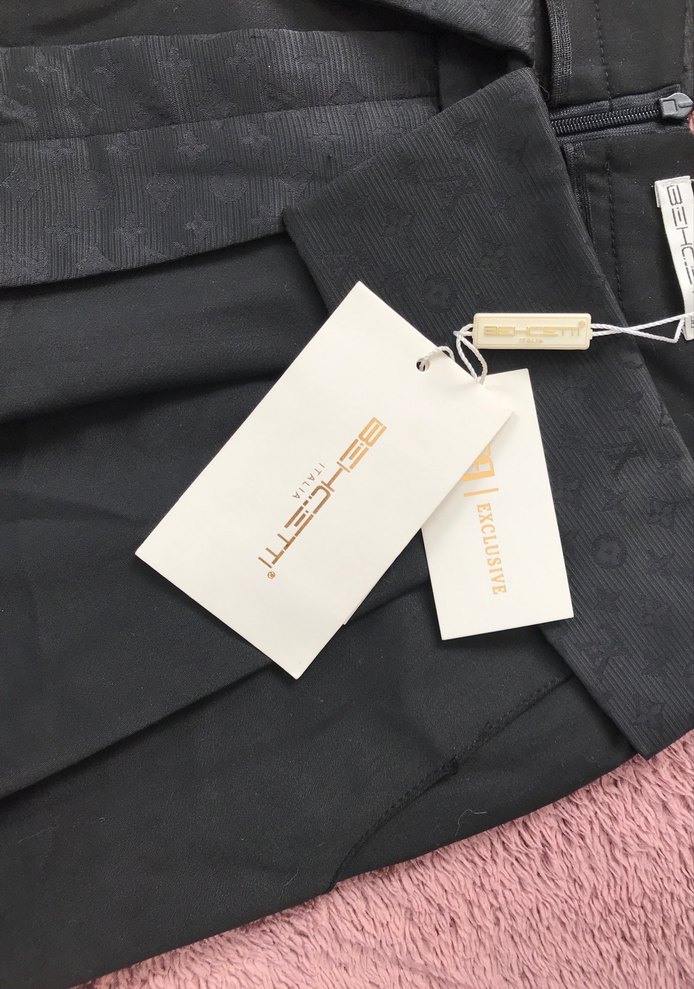 Bechetti İtalia Siyah Kemerli Mini Kadın Etek - Görsel 2