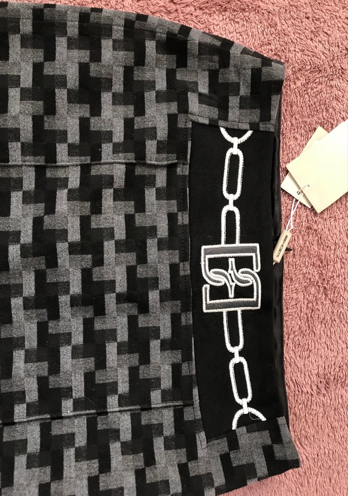 Bechetti İtalia Desenli Gri Midi Kalem Etek - Görsel 4