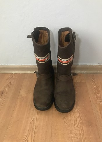 Kahverengi Orijinal Harley Davidson Deri Biker Botlar - Görsel 2