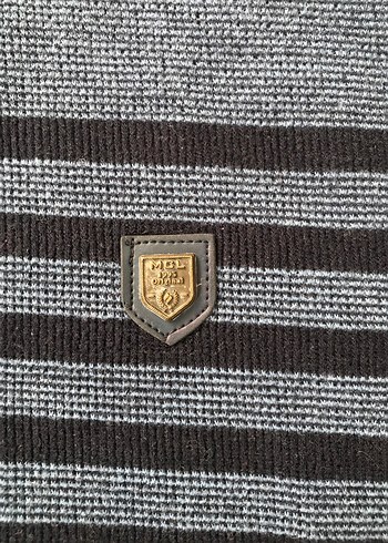 Gri Çizgili Erkek Uzun Kollu Vintage Triko Kazak - Görsel 3