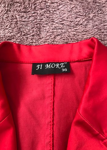 Kırmızı Vintage Düğmeli Kadın Blazer Ceket - Görsel 2